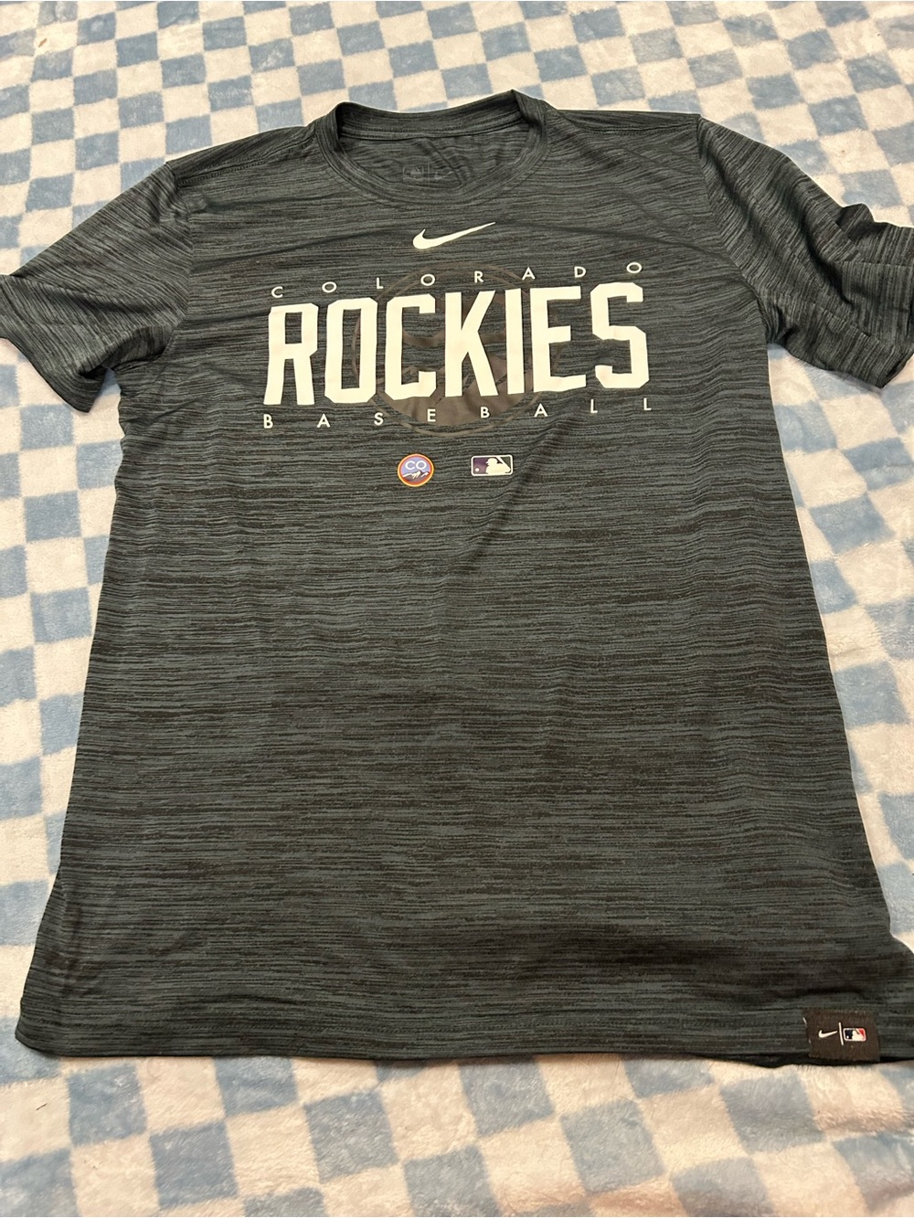Nike Colorado Rockies Green Mens Small Heather Performance Tee